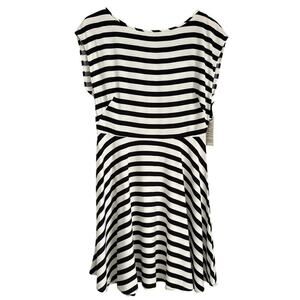 BB Dakota Zamora Black and White Striped Dress Women’s Size 10 Office